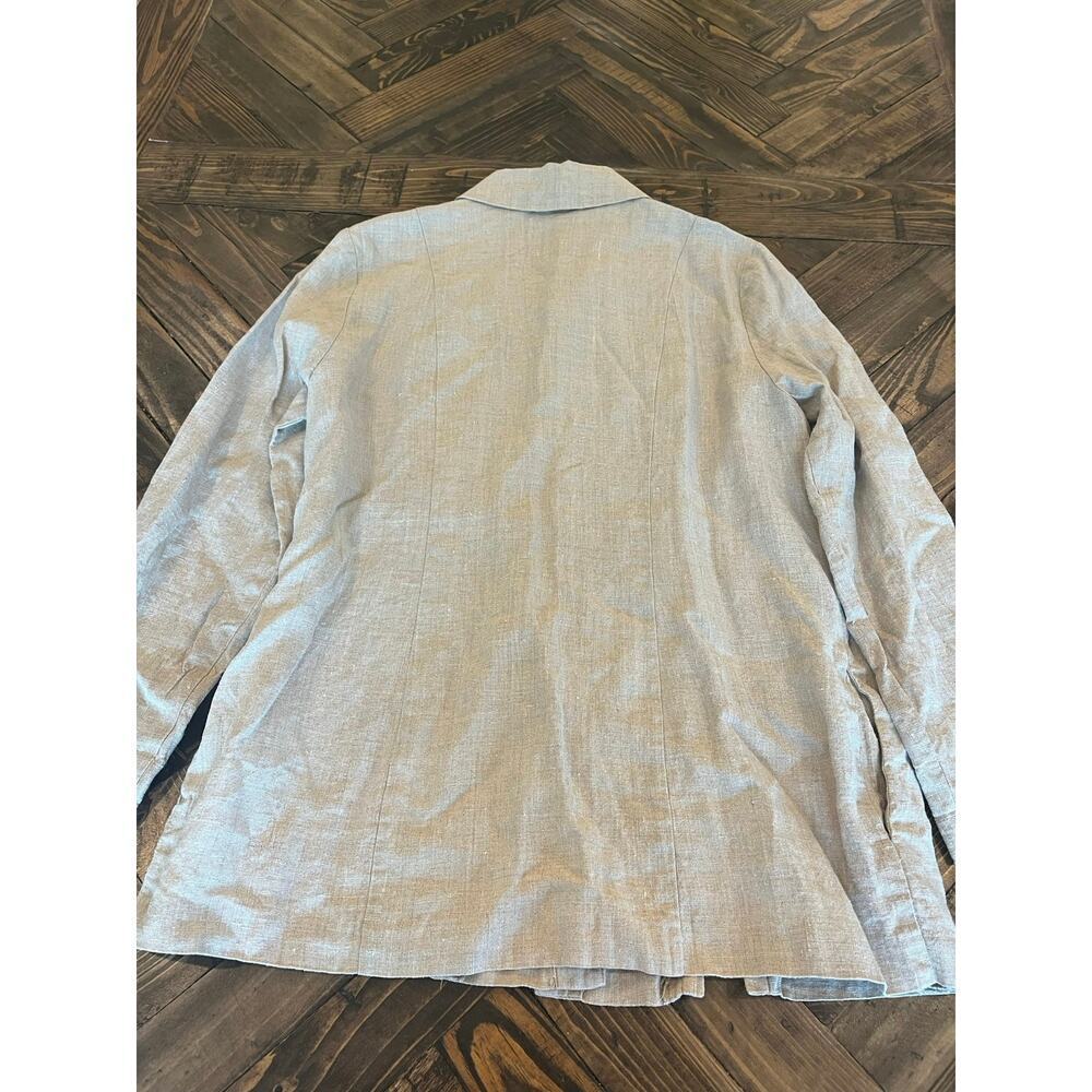 VTG Linen Long Sleeve Tunic Top Women 6 Neutral Lagenlook CottageCore Beach Trip - Picture 3 of 7